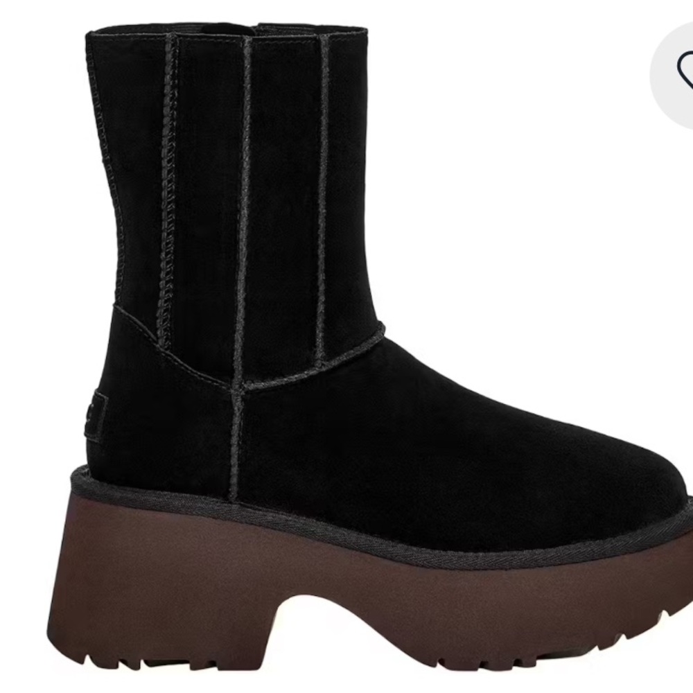 UGG Black Platform Boots with fur inside, suede outside, new